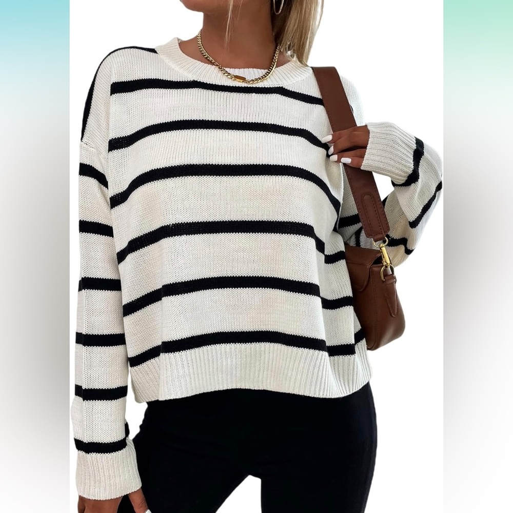 Black and White Striped sweater